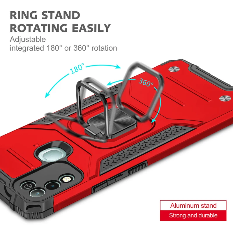 shockproof phone case for infinix smart 4 note 7 lite zero 8 magnetic armor ring protection cover for infinix hot 9 10 play free global shipping