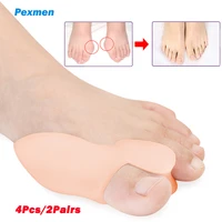 pexmen 4pcs2pair gel big toe separator bunion corrector hallux valgus orthopedic overlapping hammertoe protector foot care tool
