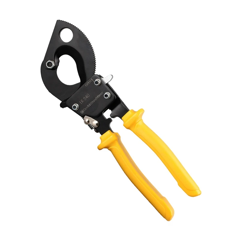 

1 Piece Lk-240 Ratchet Cable Pliers Copper And Aluminum Cable Scissors Gear Scissors Mechanical Cable Disconnect Pliers Yellow