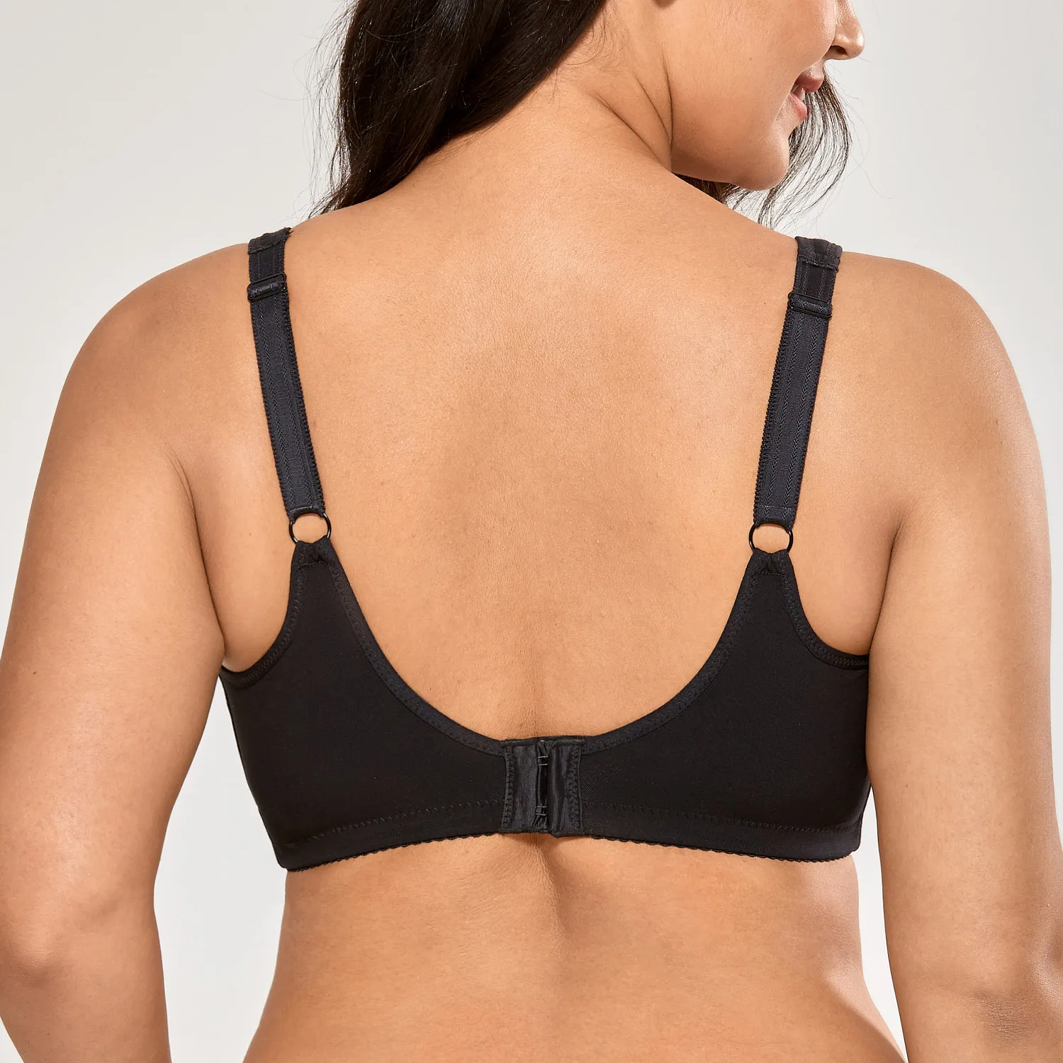 Women's Soft Cotton Plus Size Wirefree Non-Padded Full Coverage Lace Bra