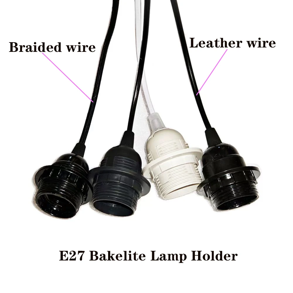 Винтажный бакелитовый пластик E27 цоколь лампы винтовой держатель фитинги