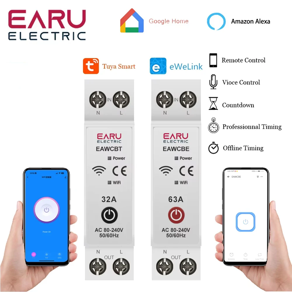 

EARU WIFI Умный автоматический выключатель
