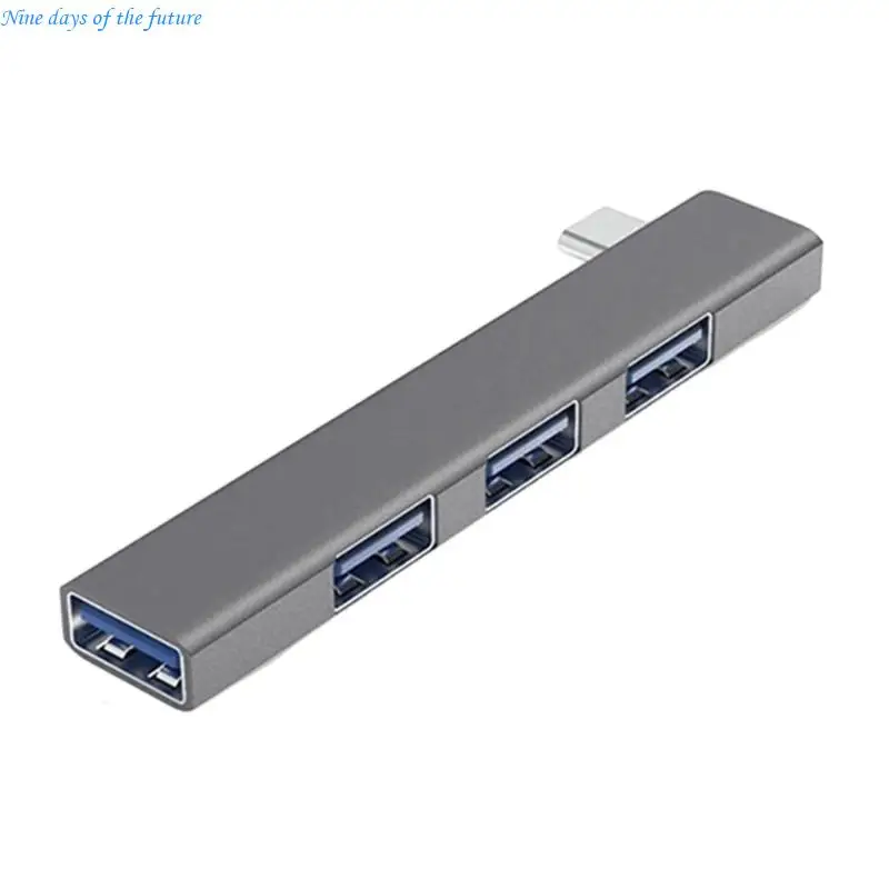 Фото Алюминиевый сплав 4 порта USB3.0 Тип C Концентраторы Быстрая скорость 5 Гбит/с Передача данных Прямоугольный дизайн Вилки Play №3