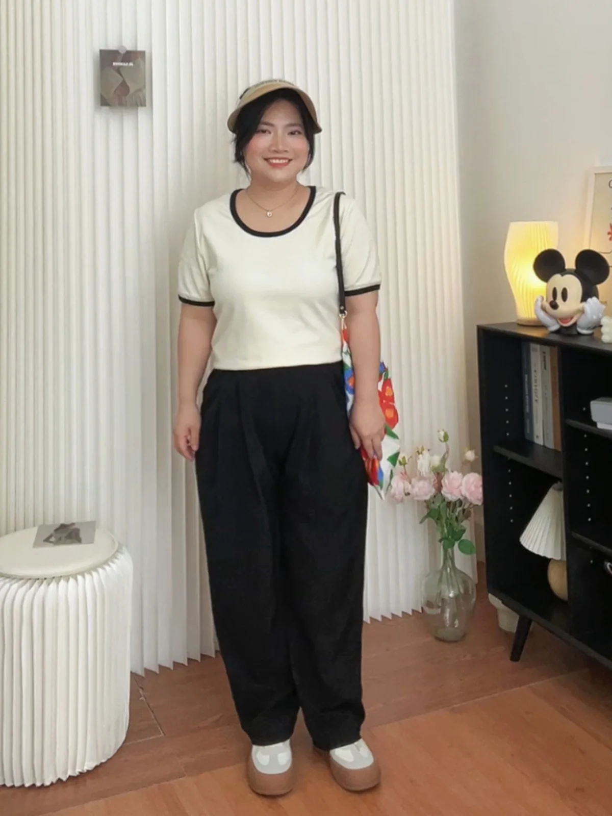 Shoulder Contrast Color U Collar Short sleeve T-shirt High Elastic Small Man Women Summer 2024 Slimming Plus size Top Chubby ...