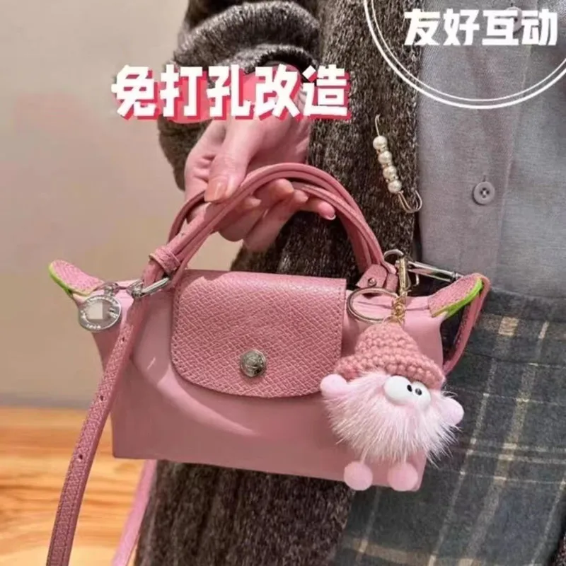 

Fashion Versatile Mini New Single Handle Dumpling Bun Mini Change Makeup Bag Crossbody Genuine Leather Women's Bag Retrofit Hand