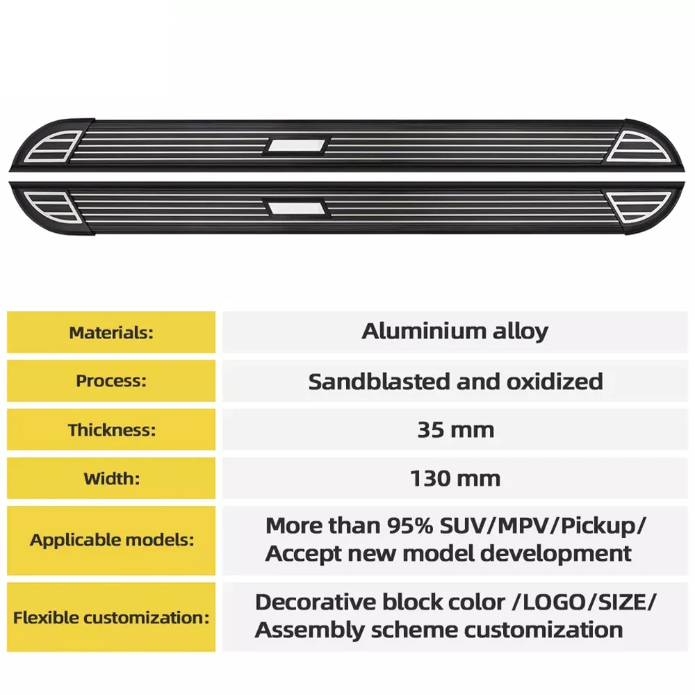 2 шт. алюминиевая фиксированная Подножка для Hyundai Santa Fe 2019-2022