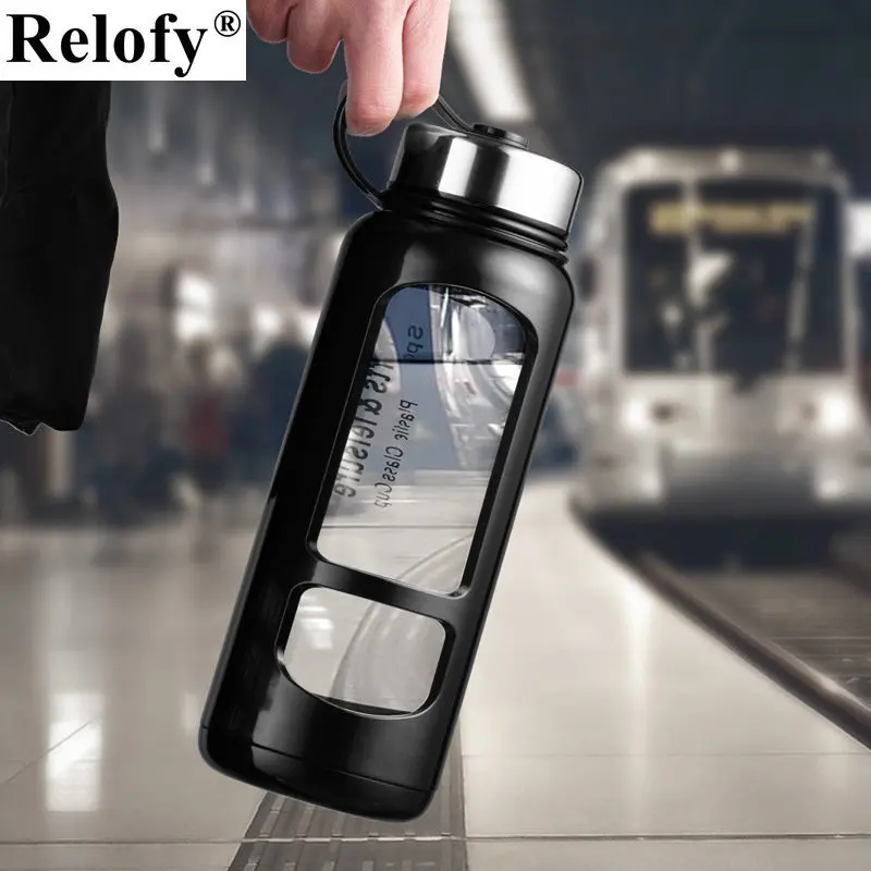 

700ml/1000ml Large Capacity Portable Glass Water Bottles Outdoor Bike Climbing Leak-proof Sports Water Bottle Juice Drinkware