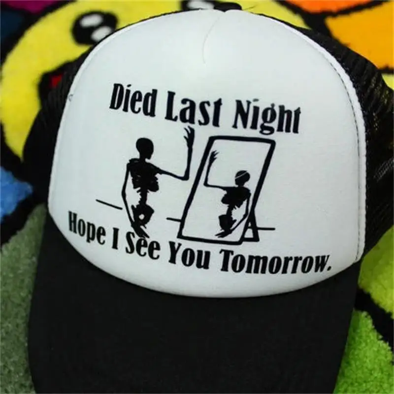 

Fashion Skeleton graphics Baseball Caps Men Women Snapback Hip Hop Hat Summer Breathable Mesh Sun Gorras Unisex Streetwear Bone