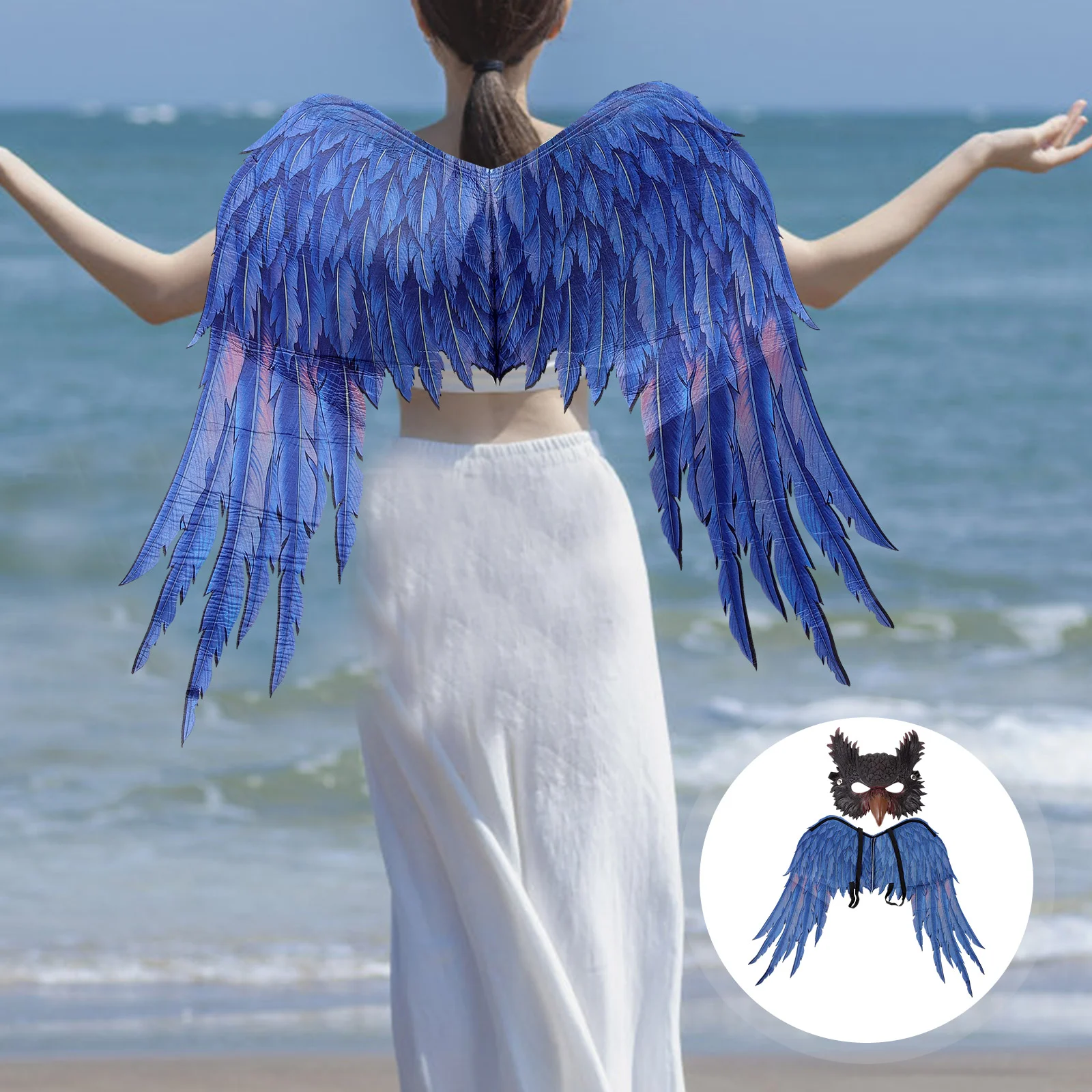 

1 Set Owl Costume Kit Carnival Party Mask Wing Halloween Owl Costume Accessory