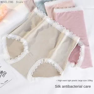 Women's Underwear Sexy Lace Panties Plus Size Fashion solid Color Comfort Briefs High Waist Seamless Underpants Lingerie