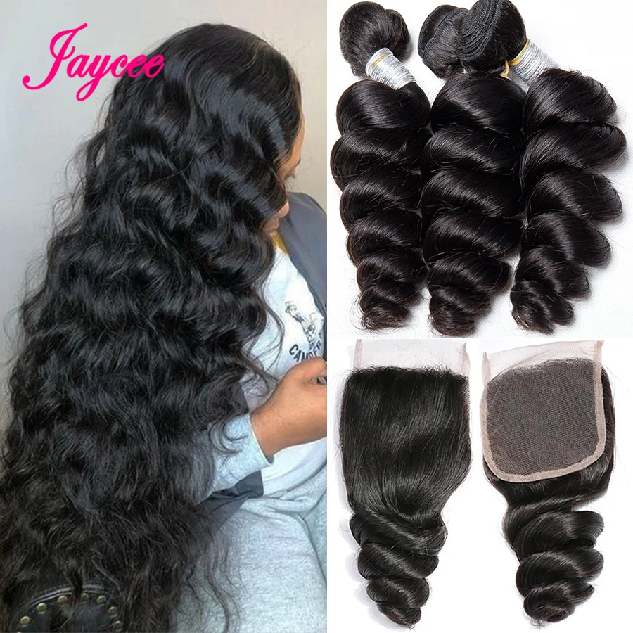 

12A Loose Wave Bundles With Frontal Virgin Human Hair 3 4 Bundles With Closure Malaysian Hair Weave Bundles Remy Hair Extensions