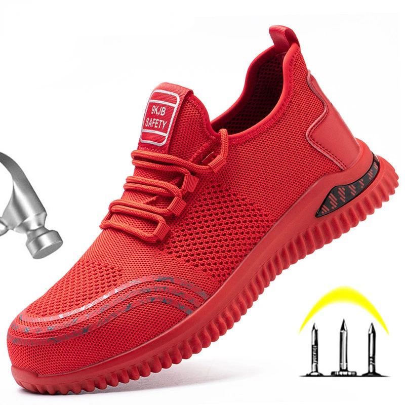 

Men's Steel Toe Work Safety Shoes Casual Breathable Sneakers Puncture Proof Industrial Safety Work Boots Men Safty Shoes Male