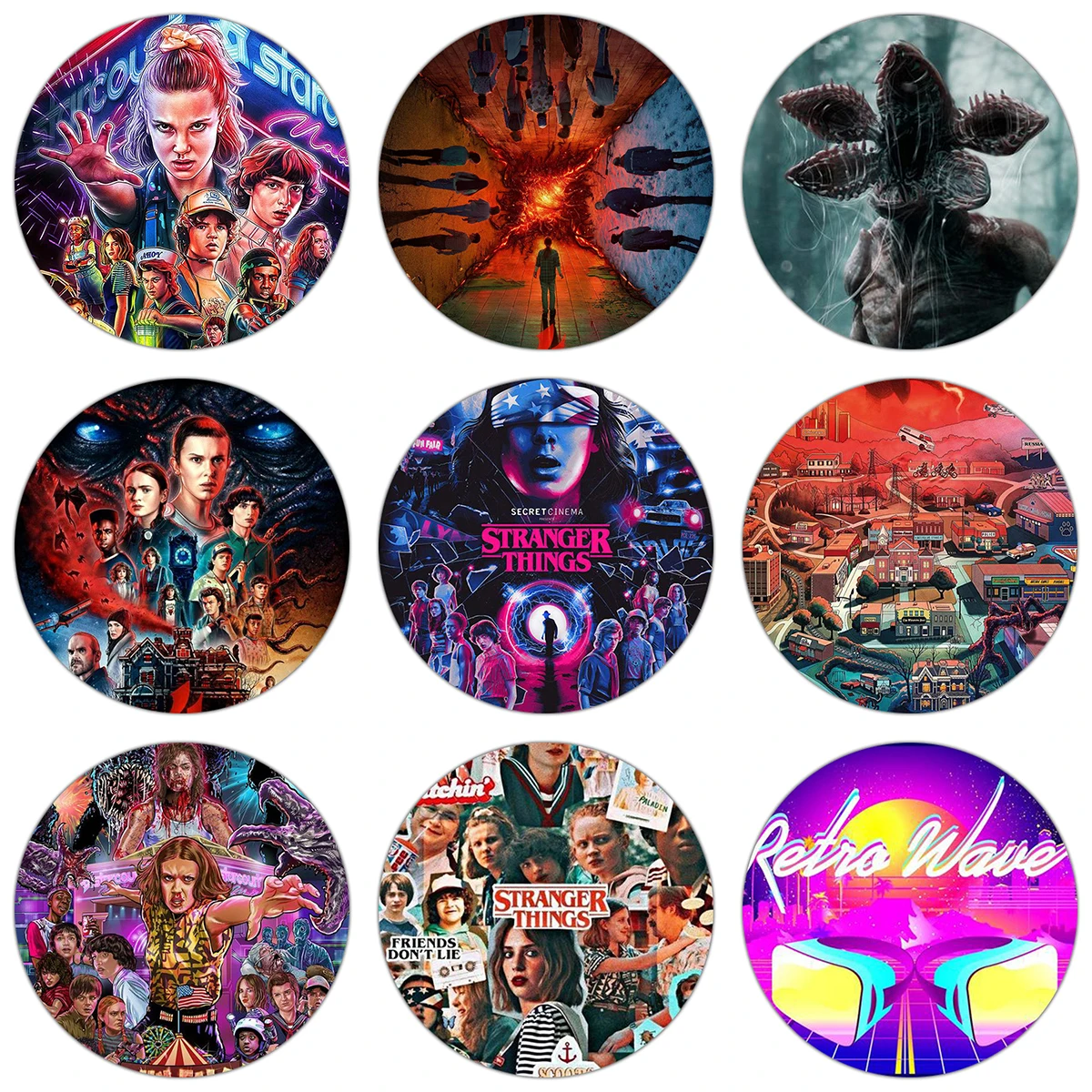 

Stranger Things 4 58mm Badges Brooch Cosplay Badge Cool Guy Pins Joyce Byers Jim Hopper Eleven Figures Brooches Boys Accessories