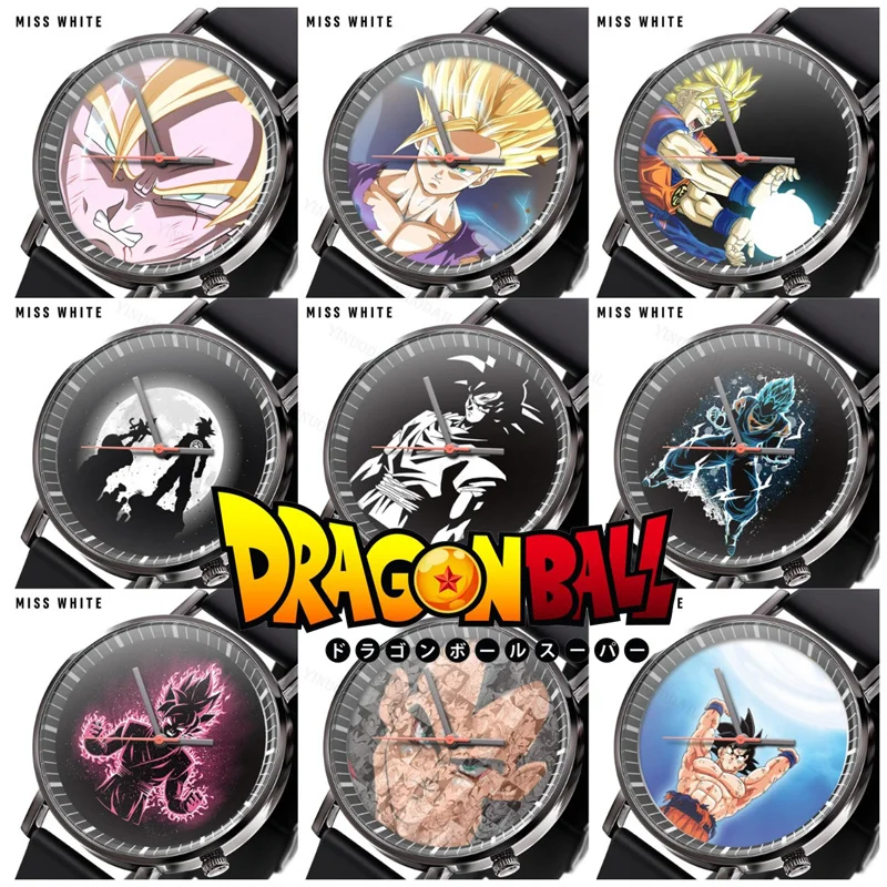 

Watch Dragon Ball Characters Men's Anime Quartz Watch Student Watch Teen Elegant Woman Watch Black Strap Kids Christmas Gift