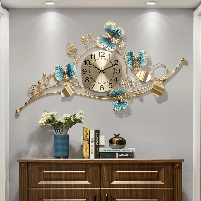 

Silent Living Room Wall Clock Modern Design Luxury Stylish Art Metal Wall Watch Bedroom Fancy Creative Saat Home Decorating