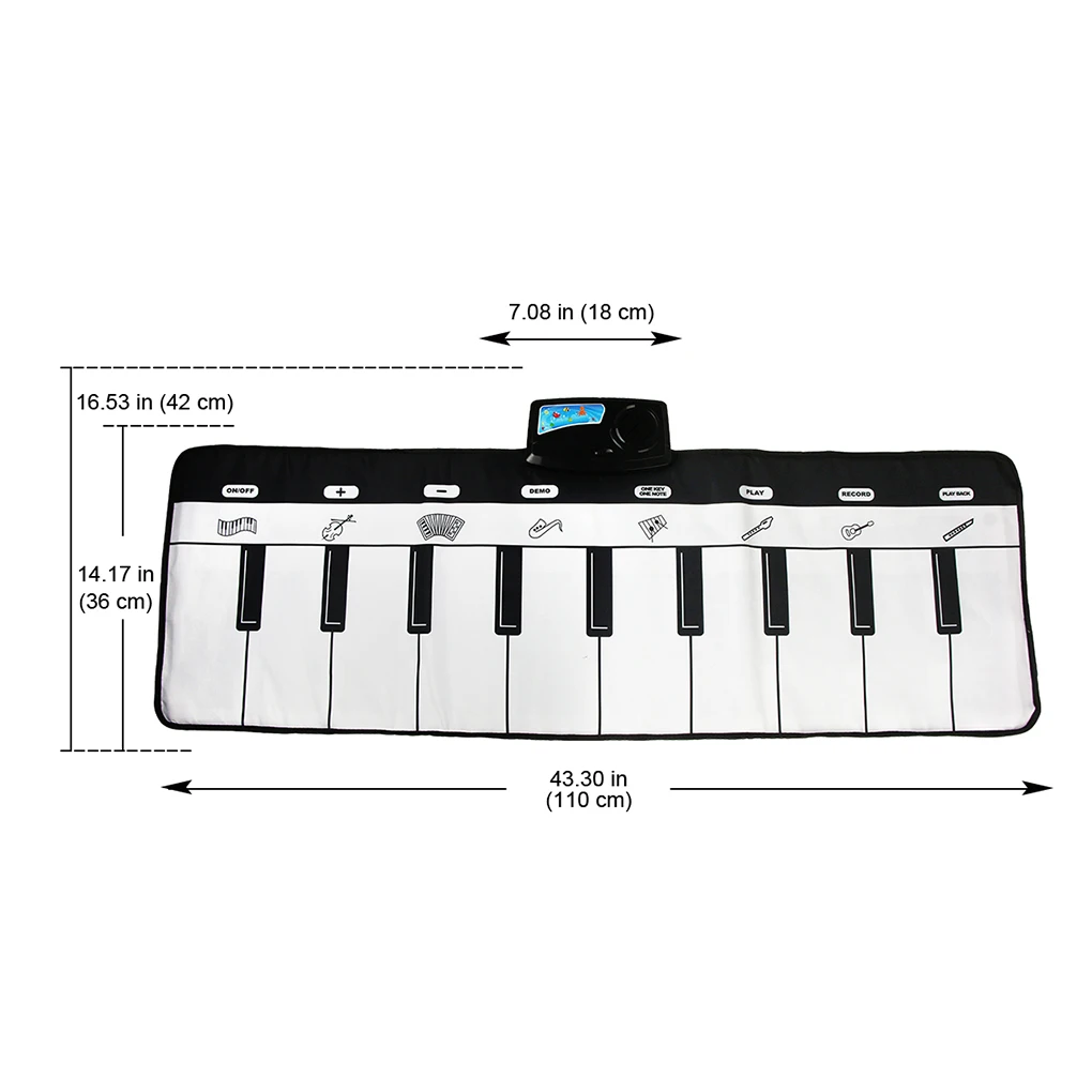 

Детский многофункциональный музыкальный коврик для пианино-ключей, 8 инструментов, детский коврик для ползания, обучающая игрушка