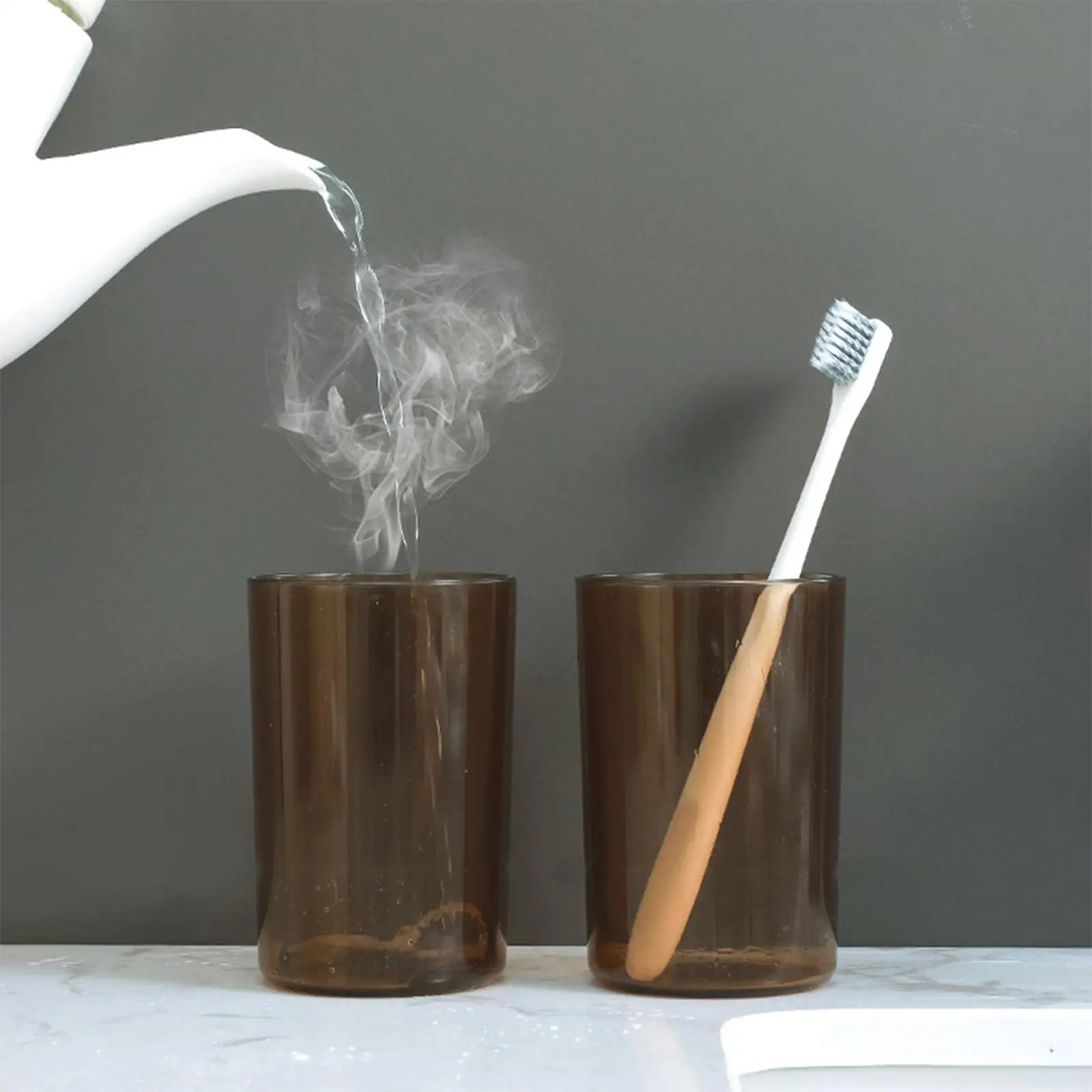 

Toothbrush Storage Rack Drill Free Bathroom Organizer Wall Mount Toothpaste Dispenser for Home Bathroom Hotel