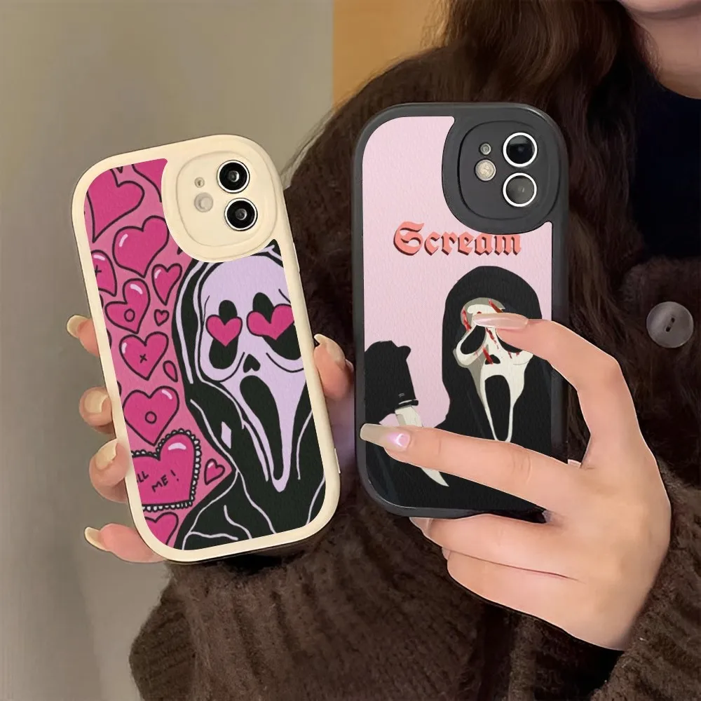 

Чехол для телефона из жесткой кожи с изображением ужасного крика Ghostface для IPhone 14 13 12 Mini 11 14 Pro Max Xs X Xr 7 8 Plus 6 6s