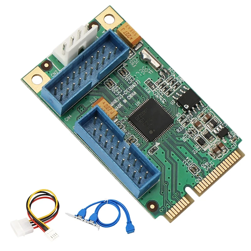 

PCI-E To USB3.0 Expansion Card 2 USB 3.0 Ports with Internal 19-Pin Connector Power for Desktop PC