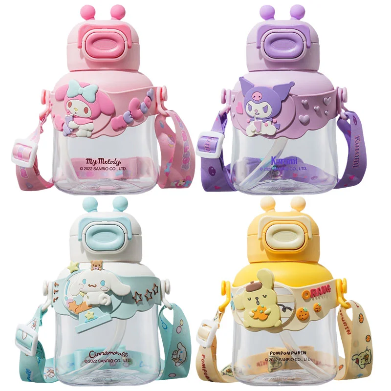 

Мультяшная Милая Sanrioed My Melody Cinnamoroll Kuromi Purin Dog 600 мл чашка для воды Kawaii большая емкость портативная соломенная чашка подарок для детей