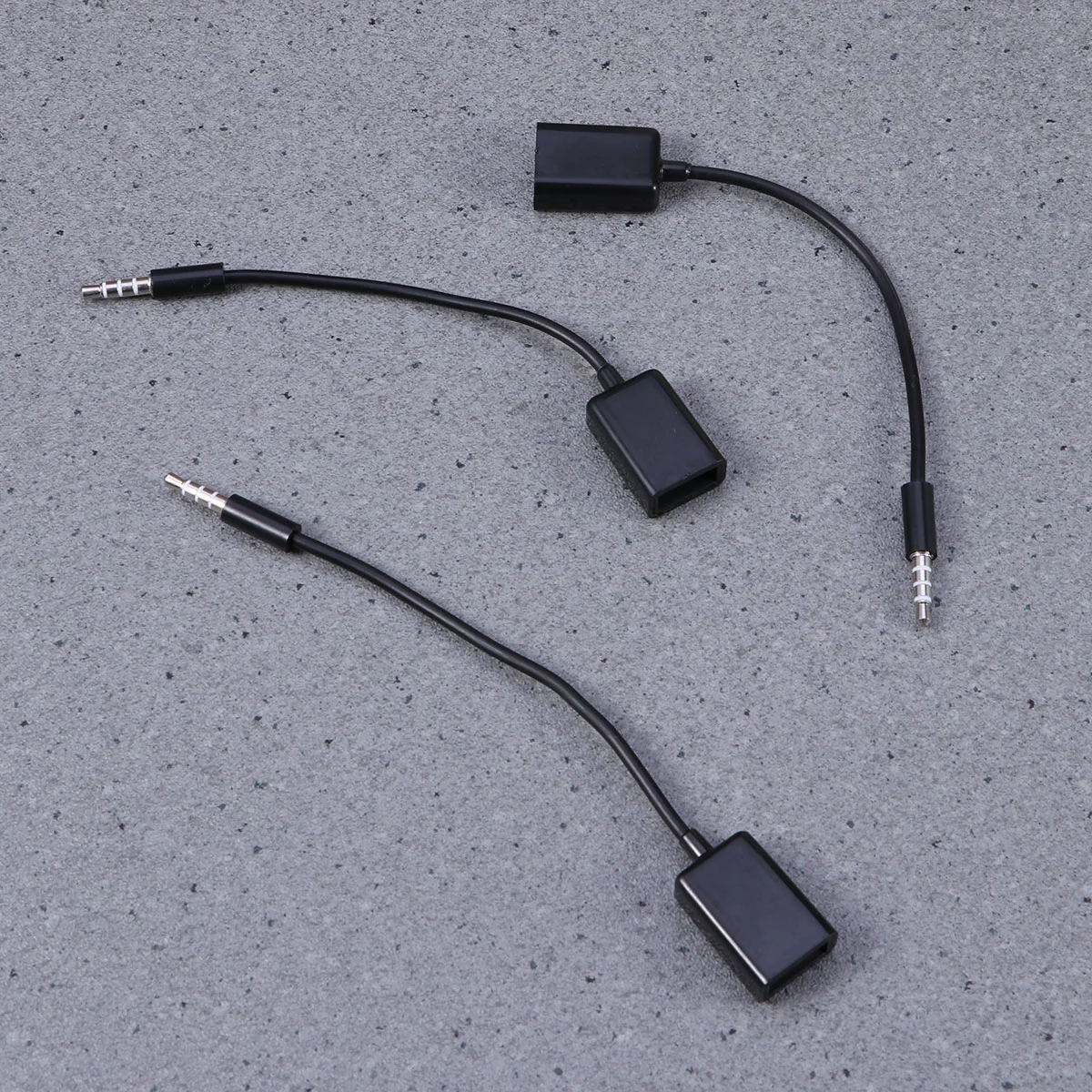 

3PCS USB To 35MM 12V Vehicle Mounted MP3 Transfer Cable Aux CD Audio Cable(Black)