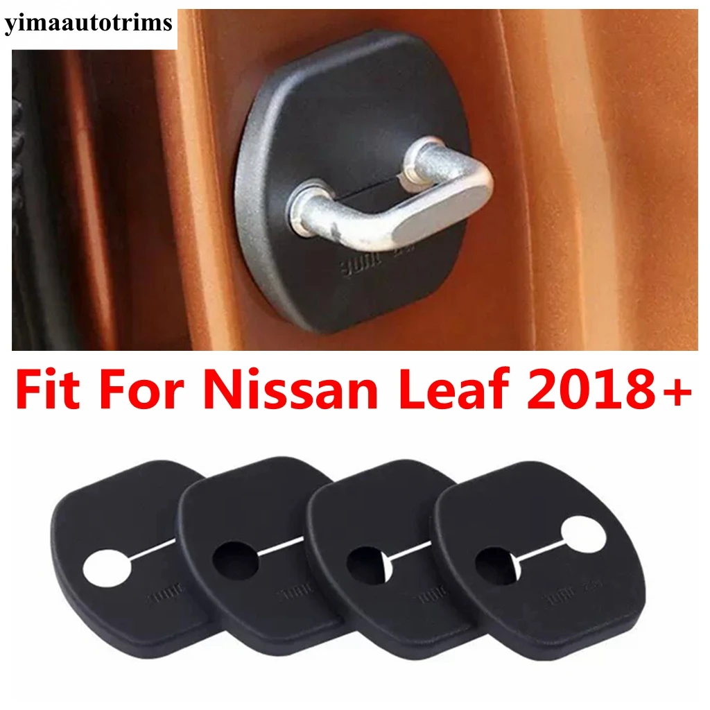 

4 Pcs Door Lock Protector Frame Decoration Cover Trim For Nissan Leaf 2018 - 2022 Plastic Interior Accessories