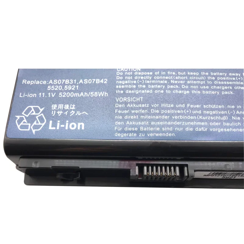 Фото AS07B31 Аккумулятор для ноутбука Acer 5520 5720G 5920 5920G 5930G AS07B31 AS07B41 AS07B42 AS07B51 AS07B52 AS07B71 AS07B72 6-элементный №5