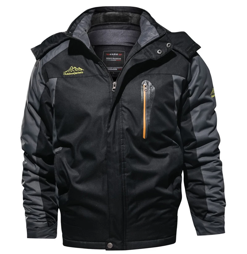 Winter Jacket Men Fleece Ski Snow Jackets Windbreaker Waterproof Thick Fur Hooded Warm Parka Coat Male Size 6XL 7XL 8XL 9XL