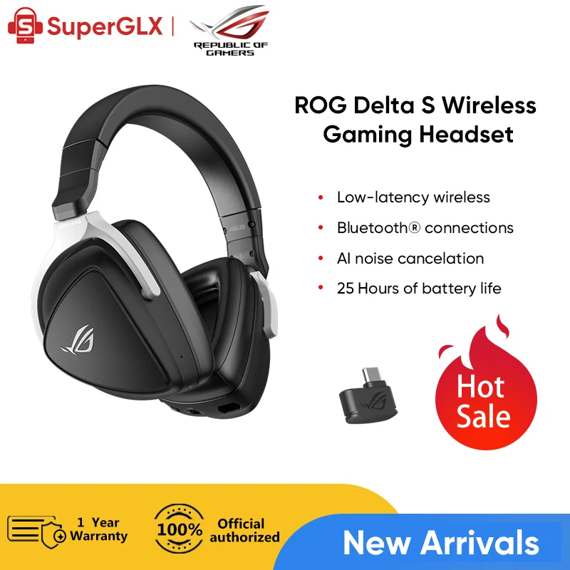 

ASUS ROG Delta S Gaming Headset Lightweig with 2.4 GHz Low-latency Wireless Earphones for Phone/PC//PlayStation Nintendo Switch