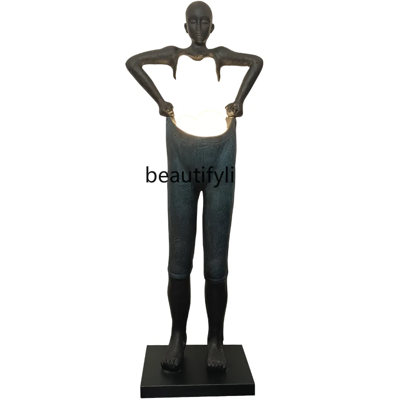 

HJ Humanoid Lifting Pants Large Abstract Resin Decorative Crafts Floor Lamp