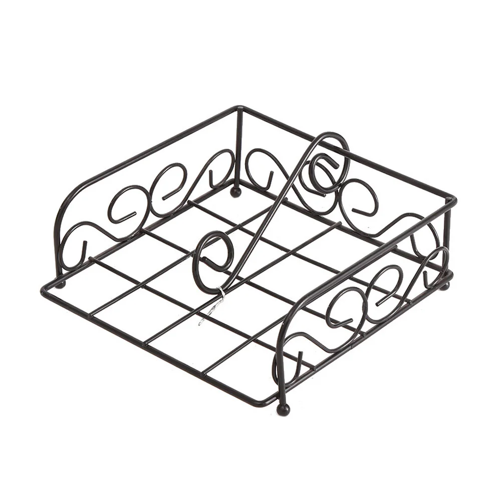 

Holder Napkin Metal Dispenser Tissue Towel Storage Paper Iron Rack Tabletop Table Wire Serviette Hand Napkins Rustic Flat