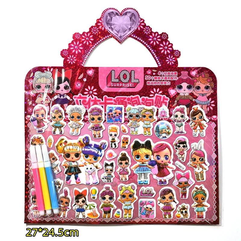 

Genuine Lol Dolls 3D Cartoon Stickers Original Lols Dolls Anime Stereoscopic Stickers Action Toys Sets for Girl's Gifts