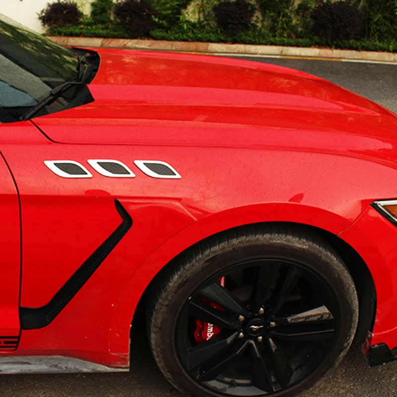 

Hood Fender Decoration 3D Air Outlet Stylish Car Stickers For 2015-2021 Ford Mustang Exterior Accessories Shiny Fashion