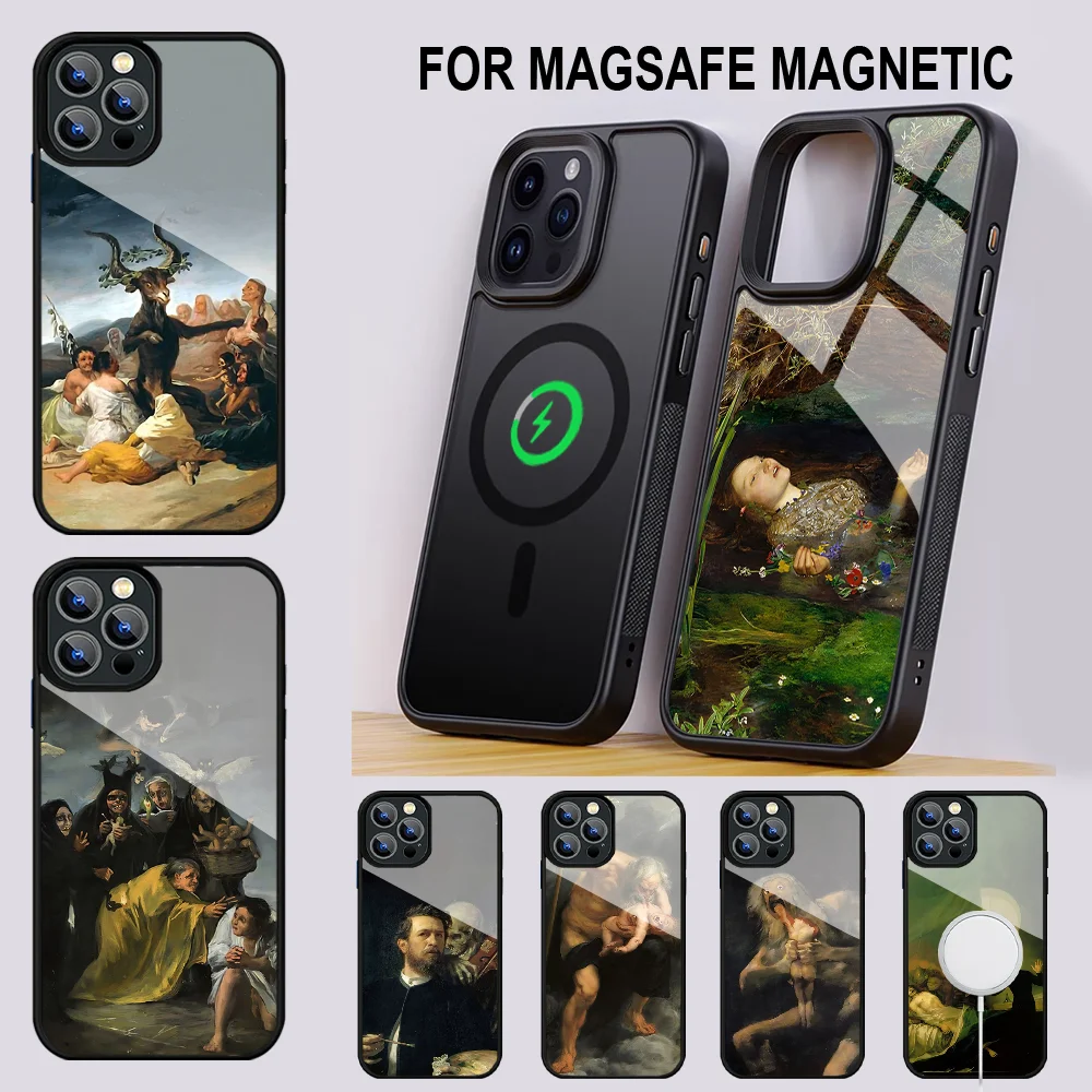 Чехол для IPhone 16 15 14 13 Pro Max 11 12 Mini Alex с зеркалом беспроводной зарядки