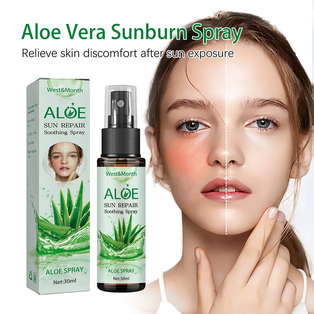 

Aloe Vera Essence Sunburn Soothing Repairing Moisturizing Spray Improve Rough Skin Sooth Skin Face Care Liquid Toner Spray 30ML