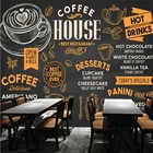 Настенная 3D Бумага на тему кофе, ручная роспись, черный фон, для повседневного использования, для кафе, закусок, промышленного декора