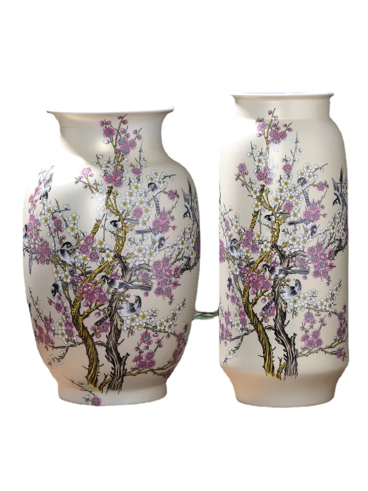 

Керамическая напольная ваза Цзиндэчжэнь, большая китайская гостиная, Цветочная композиция, украшение для телевизора, кабинета, поделки