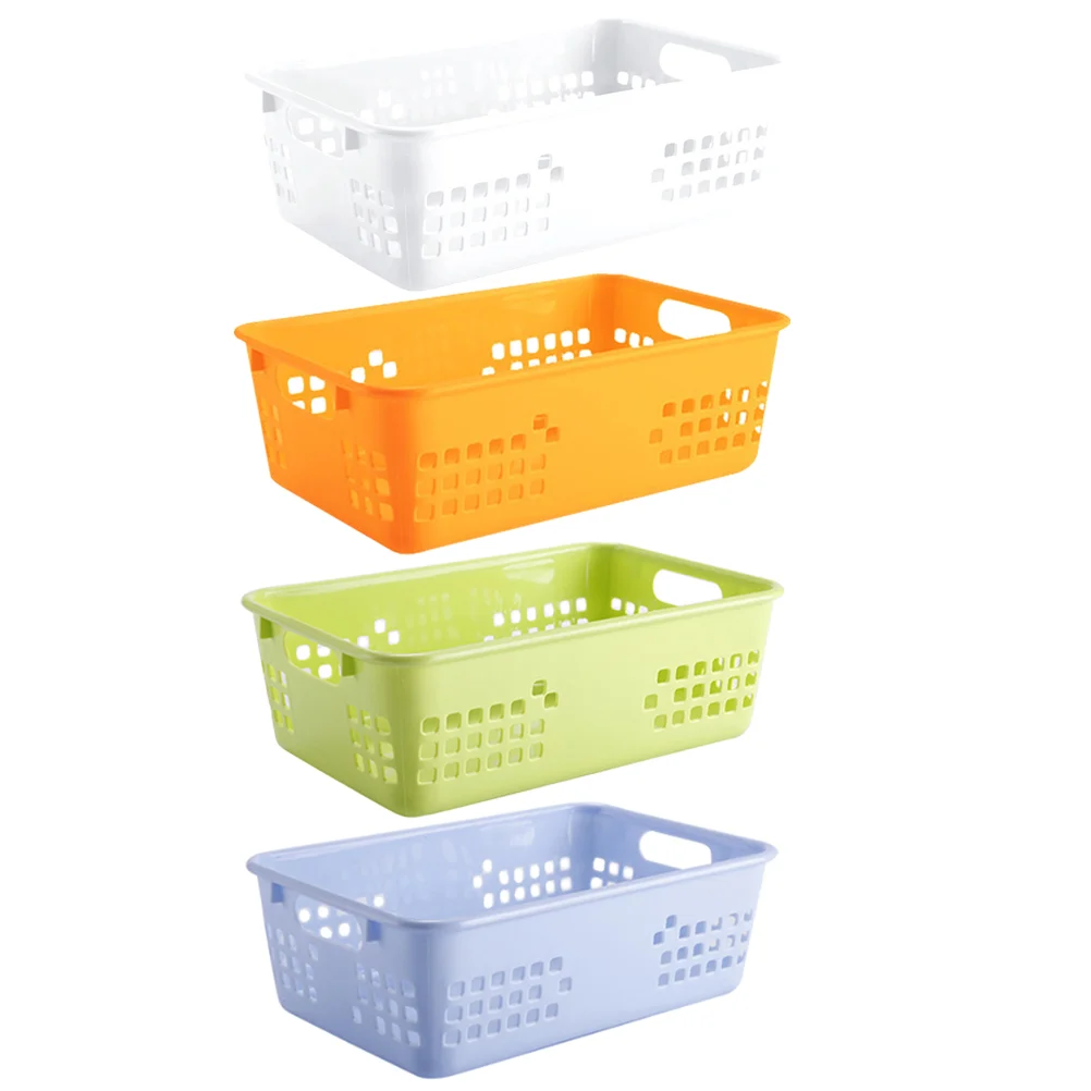 

4pcs Multi-use Storage Basket Desktop Snack Makeup Storage Basket Portable Basket Container