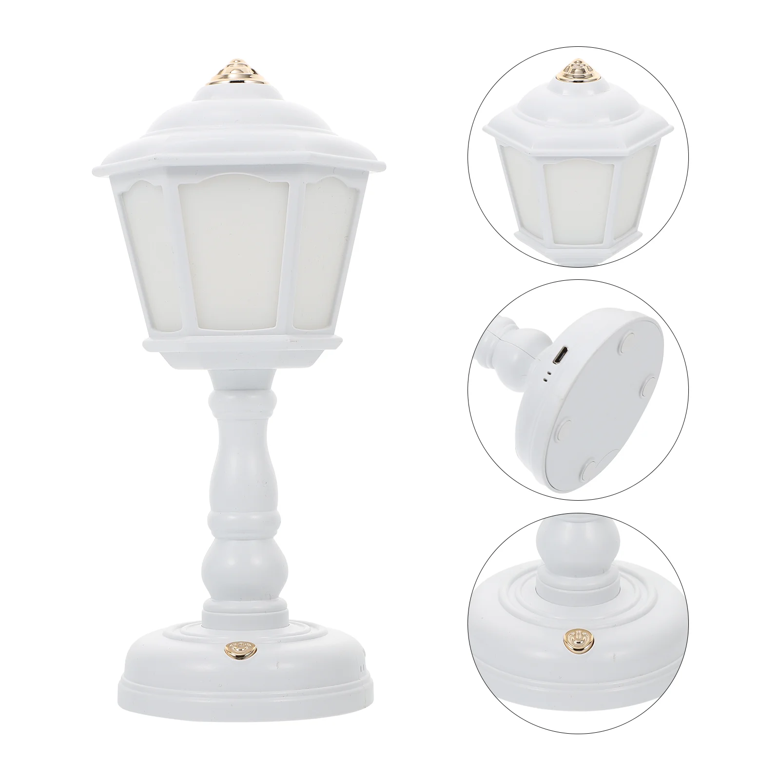 

1 Set Retro Style Table Lamp USB Charging Light Decorative Tabletop Lamp Night Lamp