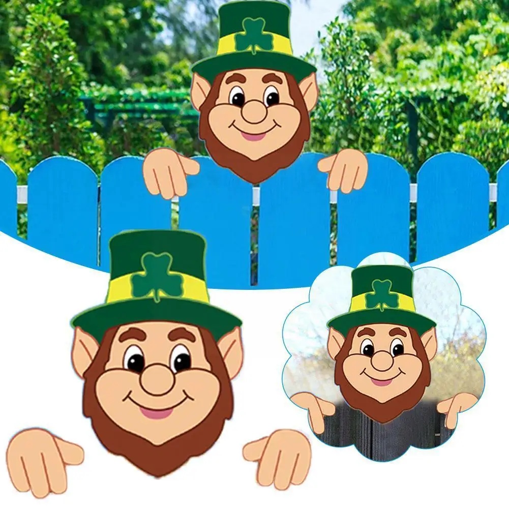 

St. Patrick's Day Fence Decor Garden Fence Decor Woodpecker Gardening Yard Saint Art Sculpture Pattys Outdoo Decor Country P4X3