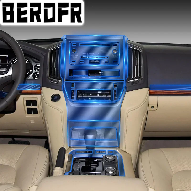 Фото Для Toyota LAND CRUISER 2016-2021 салон автомобиля, центральная консоль, прозрачная защитная пленка из ТПУ, ремонтная пленка против царапин, аксессуары №1