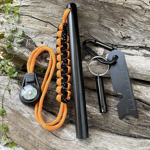 Bear Grylls Survival Fire Starter, магниевый кремневый стержень, портативный аварийный комплект Firesteel, компас-свисток для кемпинга, пешего туризма, инструмент