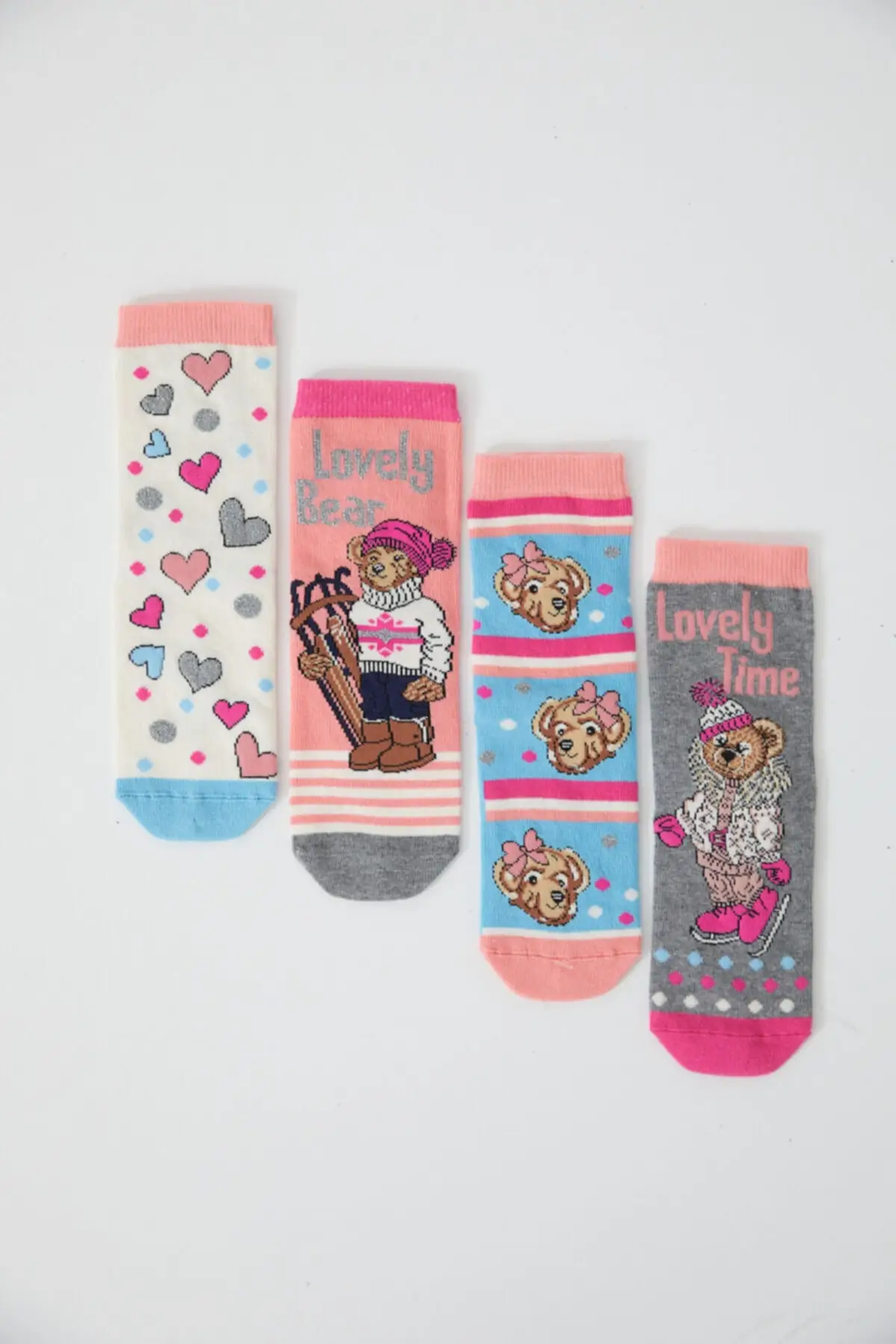 

Lovely Bear 4-pack girl child socket socks-Mix underwear