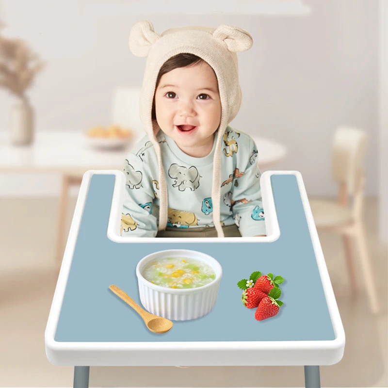 Food Grade Baby Silicone Placemat Solid Color High Chair Tray Mat Kids Non-slip Feeding Tableware Pad Table Mat Easy to Clean images - 6