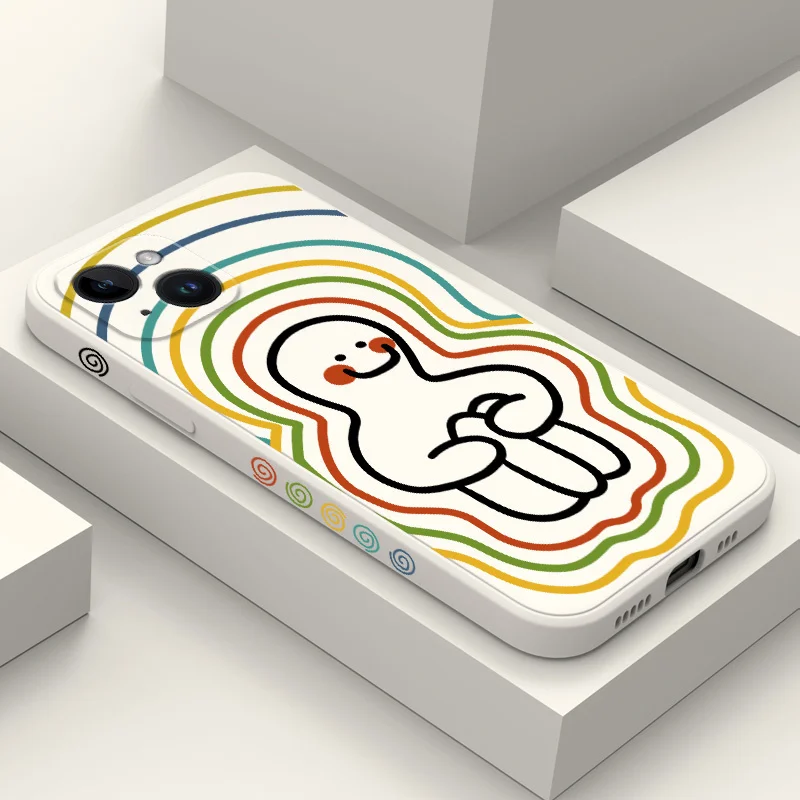 Радужный детский чехол для телефона iPhone 14 13 12 11 X XR XS SE2 SE2020 8 7 6 6S Plus Pro Max Mini, силиконовый чехол