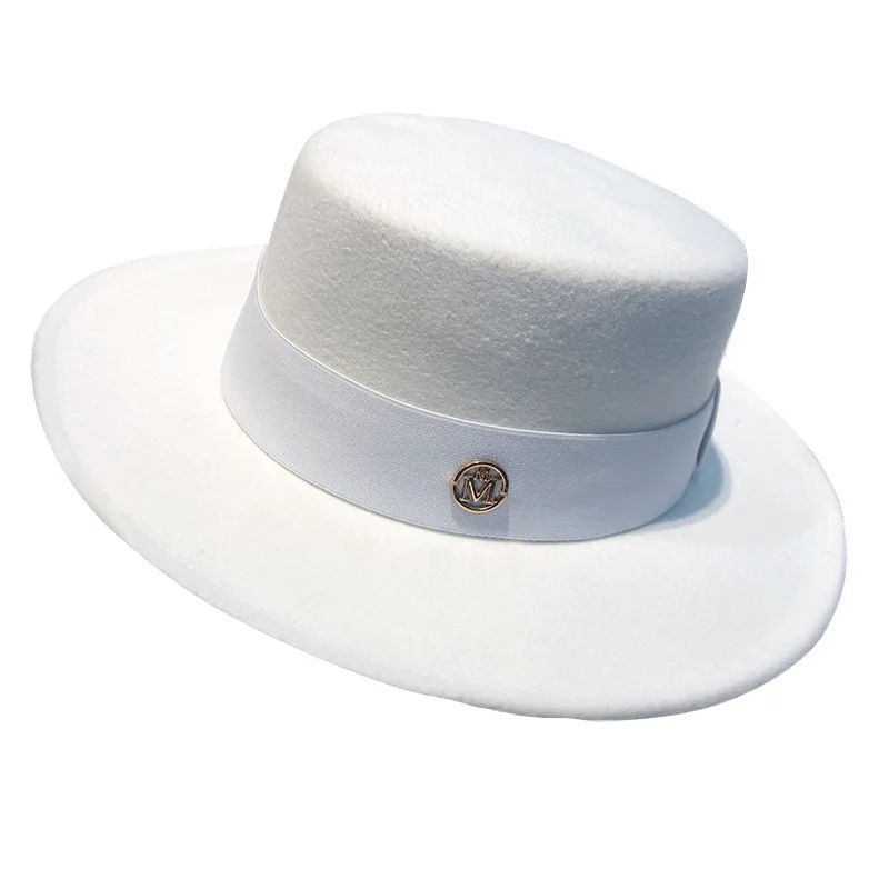 

Шляпа Федора для женщин, шляпа с плоским верхом, элегантная шляпа в стиле часовни для девушек, шляпа-Вуалетка, свадебная фетровая шерстяная ...