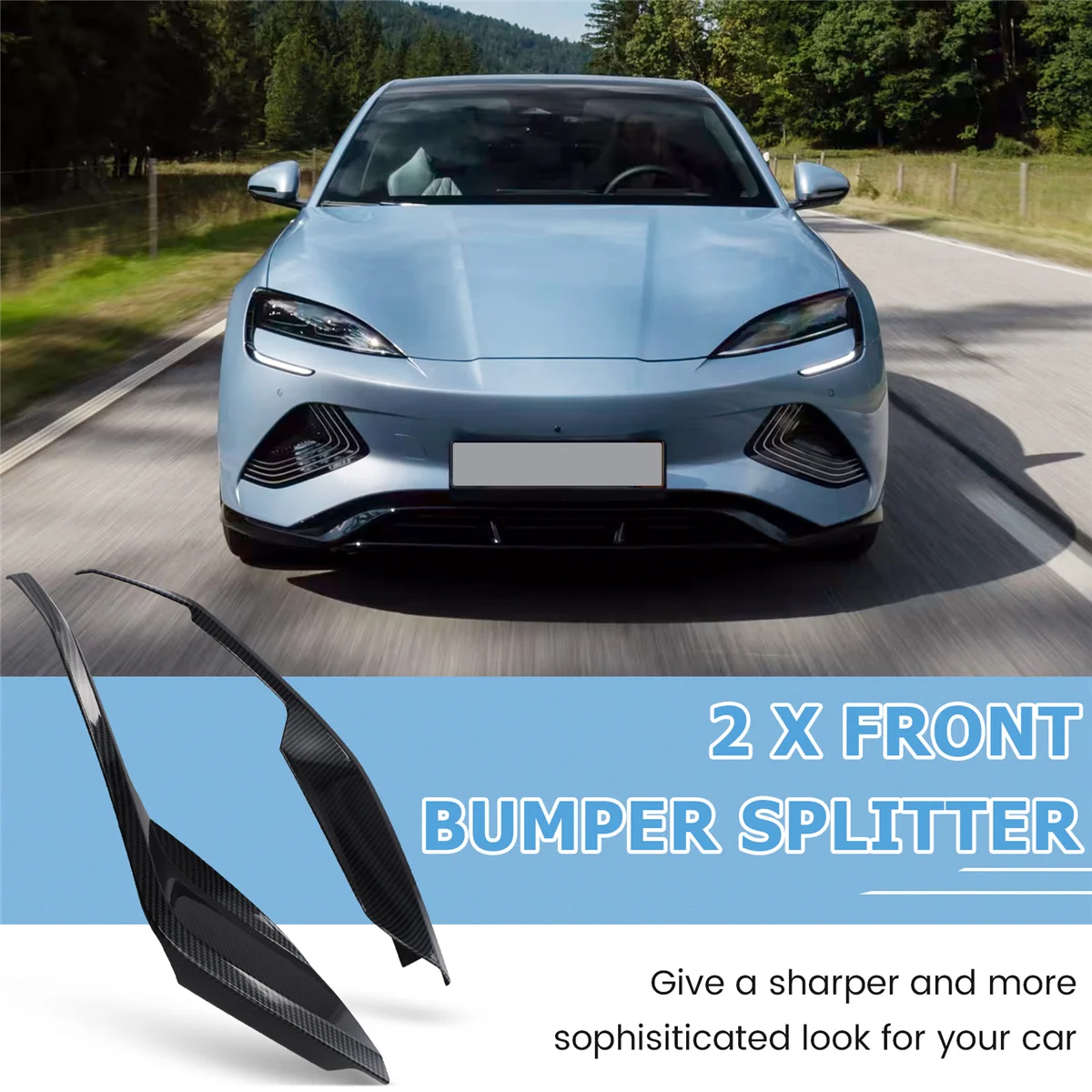 Цвет углеродного волокна передний бампер автомобиля боковой сплиттер спойлер