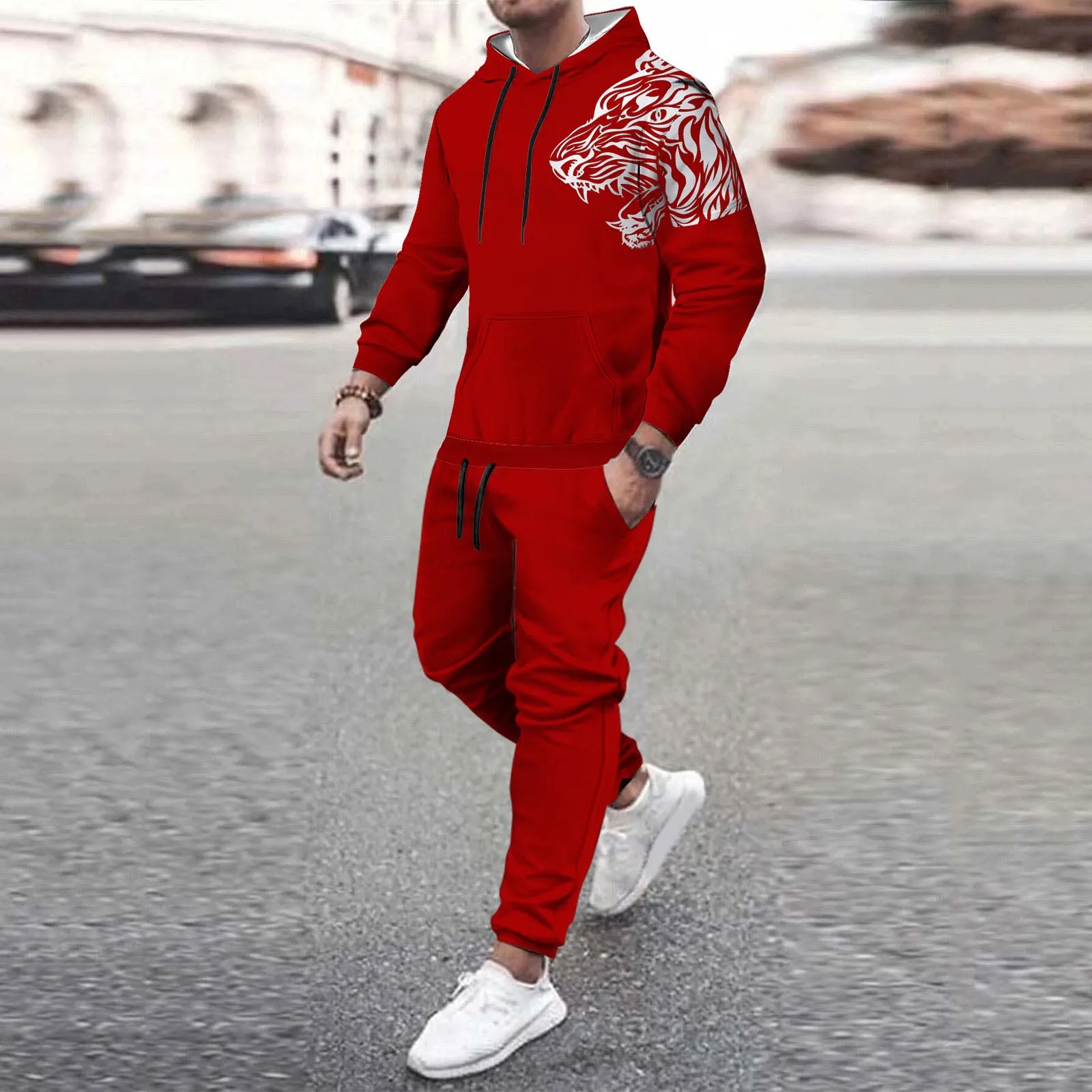 Spring And Autumn Jogging Men Tracksuit Suit 2 Pieces Sets Hoodies And Pants Suits