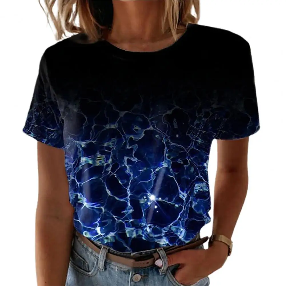 

Шикарная женская футболка с абстрактным фотографическим оформлением, удобная футболка