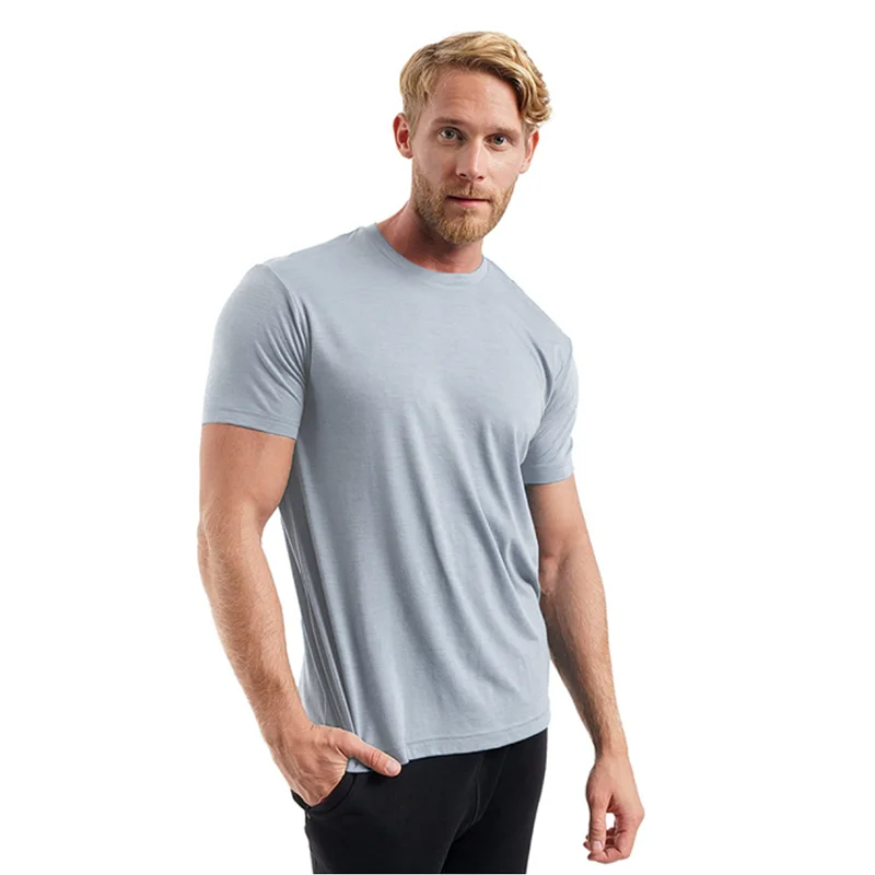 

B8696 Superfine Merino Wool T shirt Men's Base Layer Shirt Wicking Breathable Quick Dry Anti-Odor No-itch USA Size